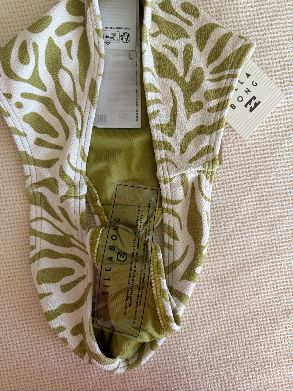 Billabong NWT Olive & White Printed Bikini Bottoms - Picture 4 of 5